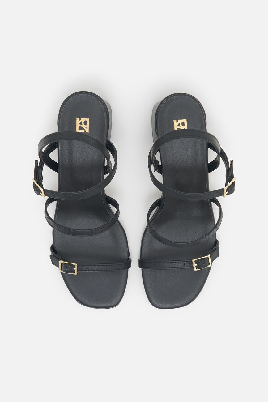 Chaussures Elodie en cuir naturel noir femme