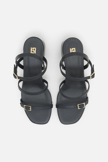Zapatos Elodie de cuero natural negro mujer