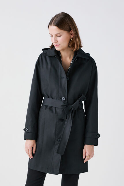 Trench gabardine noir femme