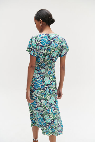 Robe carolina fleurie bleu femme