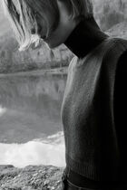 ysee poncho navy blue woman