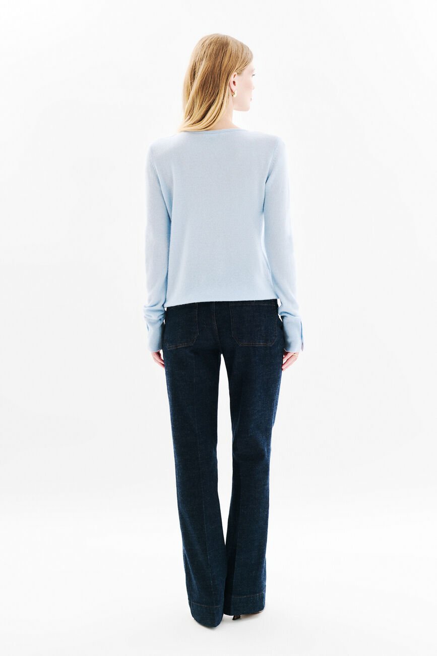 Mzoan Pullover 100% Kaschmir pastellblau damen