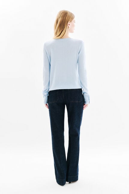 Mzoan 100% cashmere sweater pastel blue woman