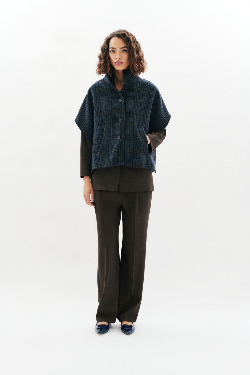 Poncho Holan camel femme