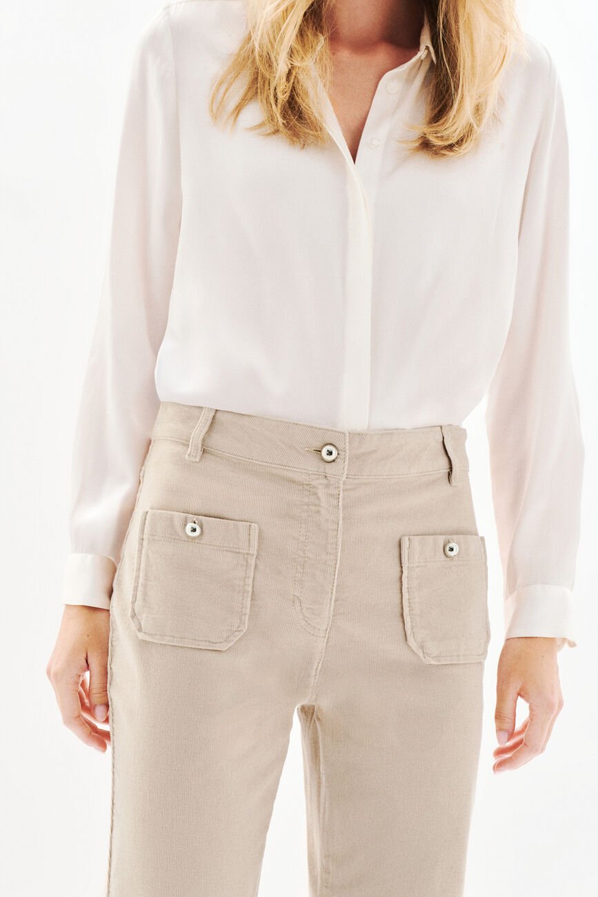 Pantalon pelley beige femme