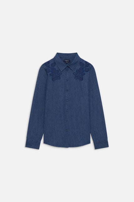 Chemise Brendabroderie denim stone femme