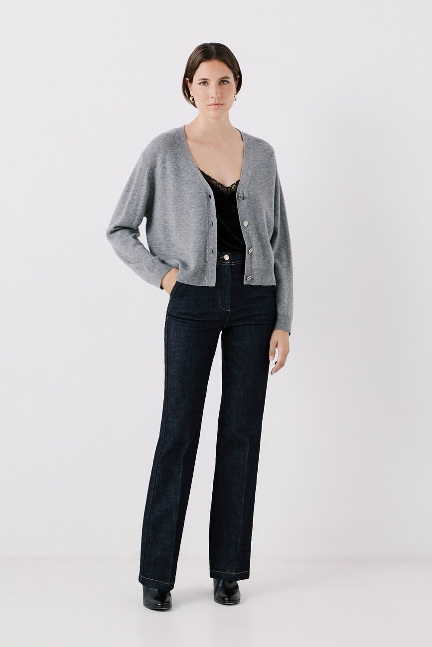 milou 100% wool cardigan grey woman