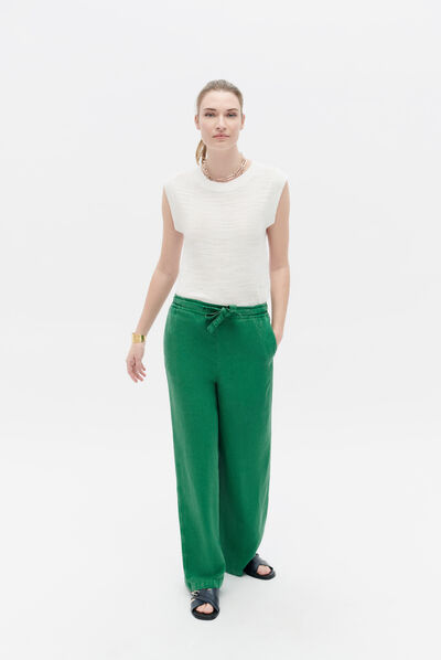 Pantalon pbergame vert menthe femme