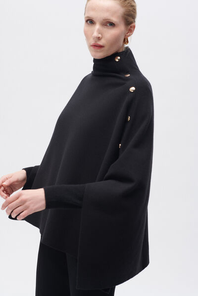 Poncho helvira noir femme