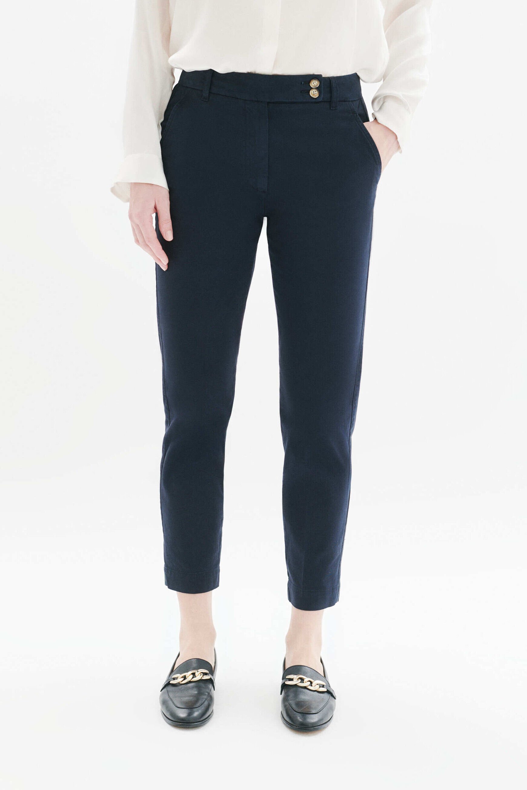 Pantalon Piloti bleu marine femme