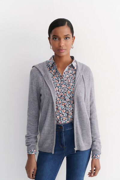 gilet basile b gris clair femme
