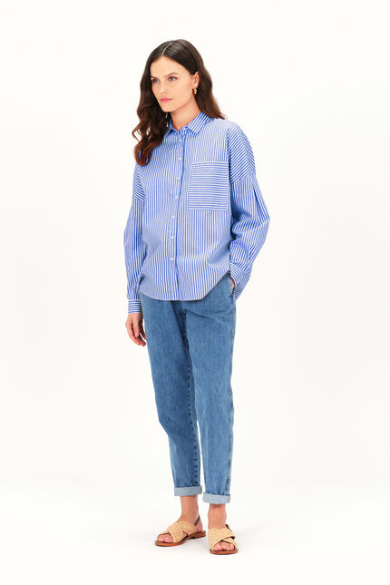 Chemise claudine bleu marine femme