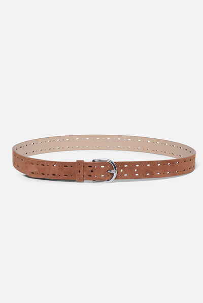 ceinture perforee camel femme