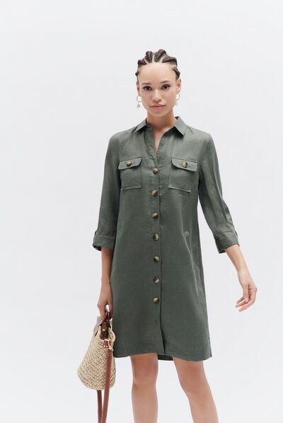 robe nell vert kaki femme