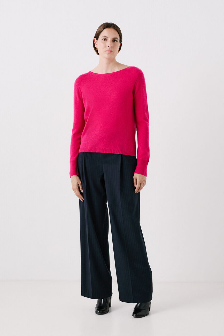 Pull mzoan 100% cachemire rose femme
