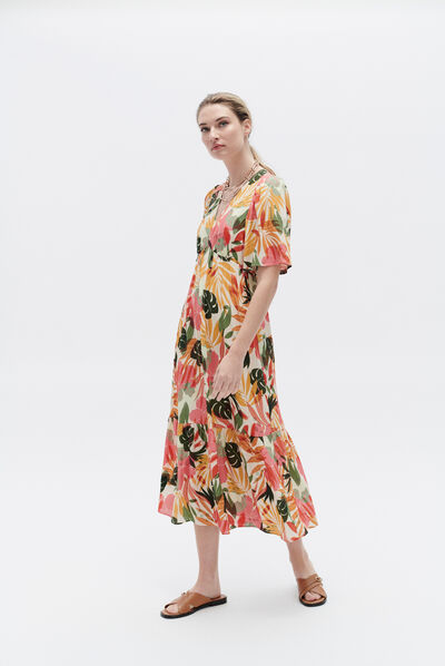 Robe tania rose corail femme