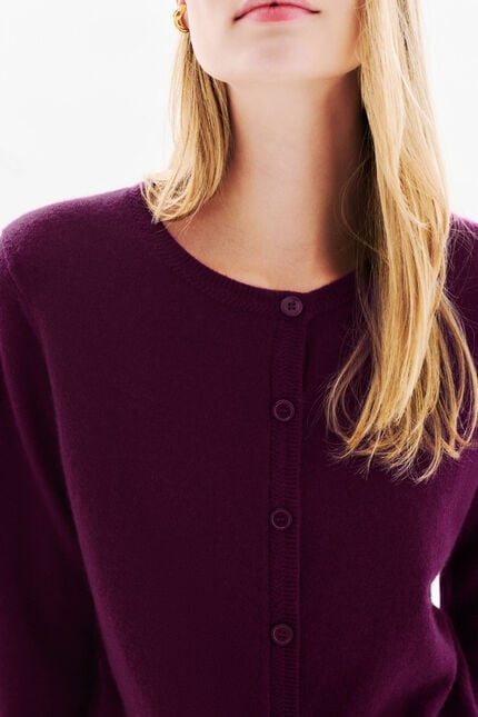 mcaroline 100% cashmere cardigan plum woman