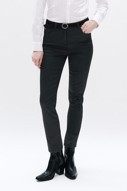 pantalon tony effet enduit noir femme