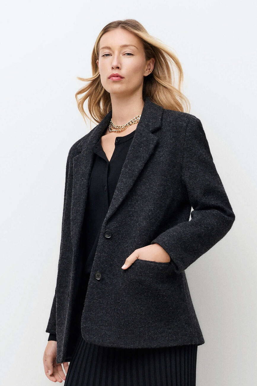 Manteau Girelli 100% laine gris femme