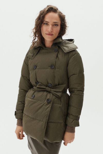Piumino Axelle verde cachi donna