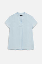 Kat 100% linen top sky blue woman
