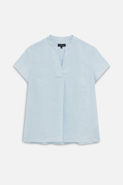 blouse kat 100% lin bleu ciel femme