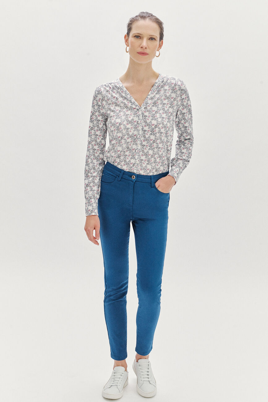 Pantaloni Tony blu petrolio donna