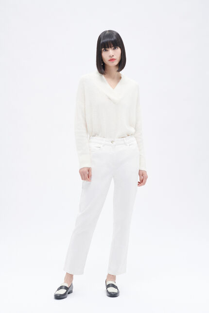 Pantalon piper ivoire femme