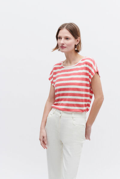 tshirt sylvie rose corail femme