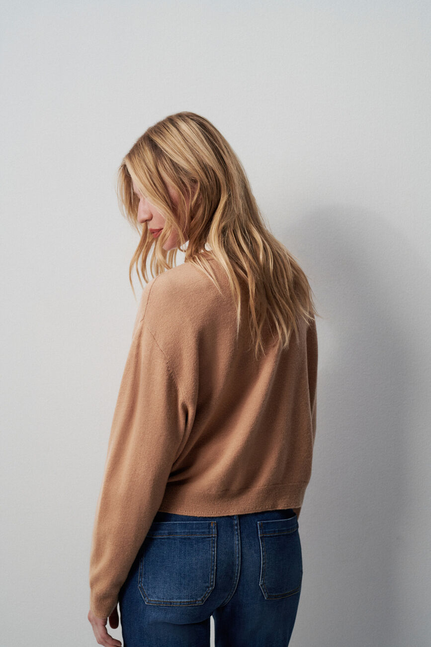 milou 100% wool cardigan camel woman