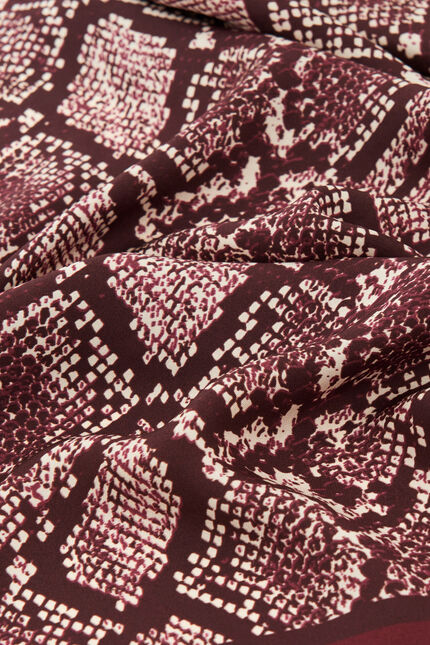Foulard Lesnake 100% soie bordeaux femme