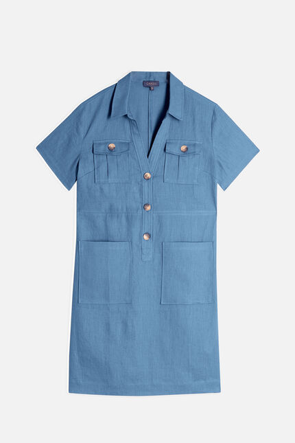 Abito Laure 100% lino denim stone donna