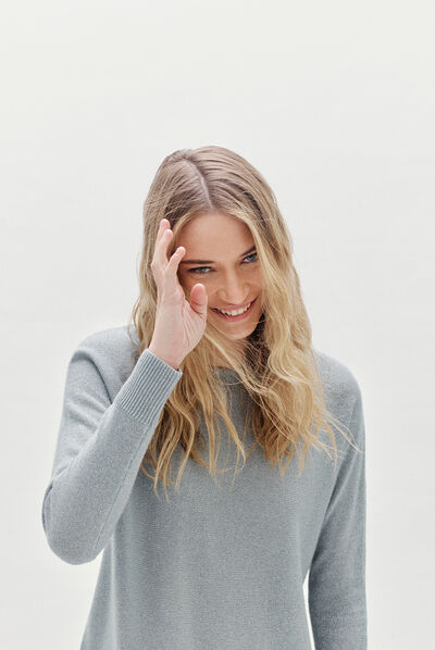 pull amelia lurex vert clair femme