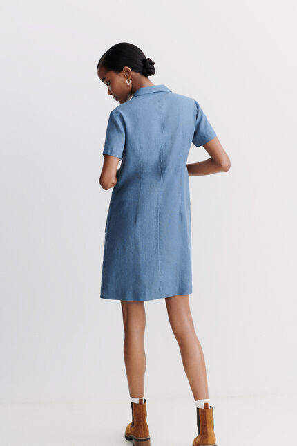 Abito Laure 100% lino denim stone donna