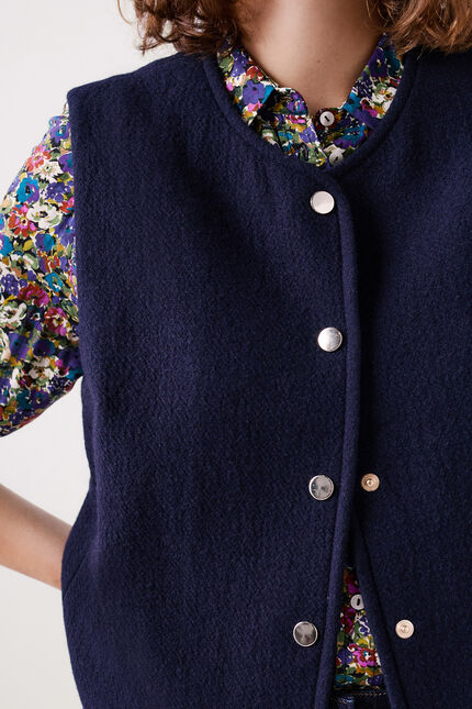 Veste virgule bleu marine femme