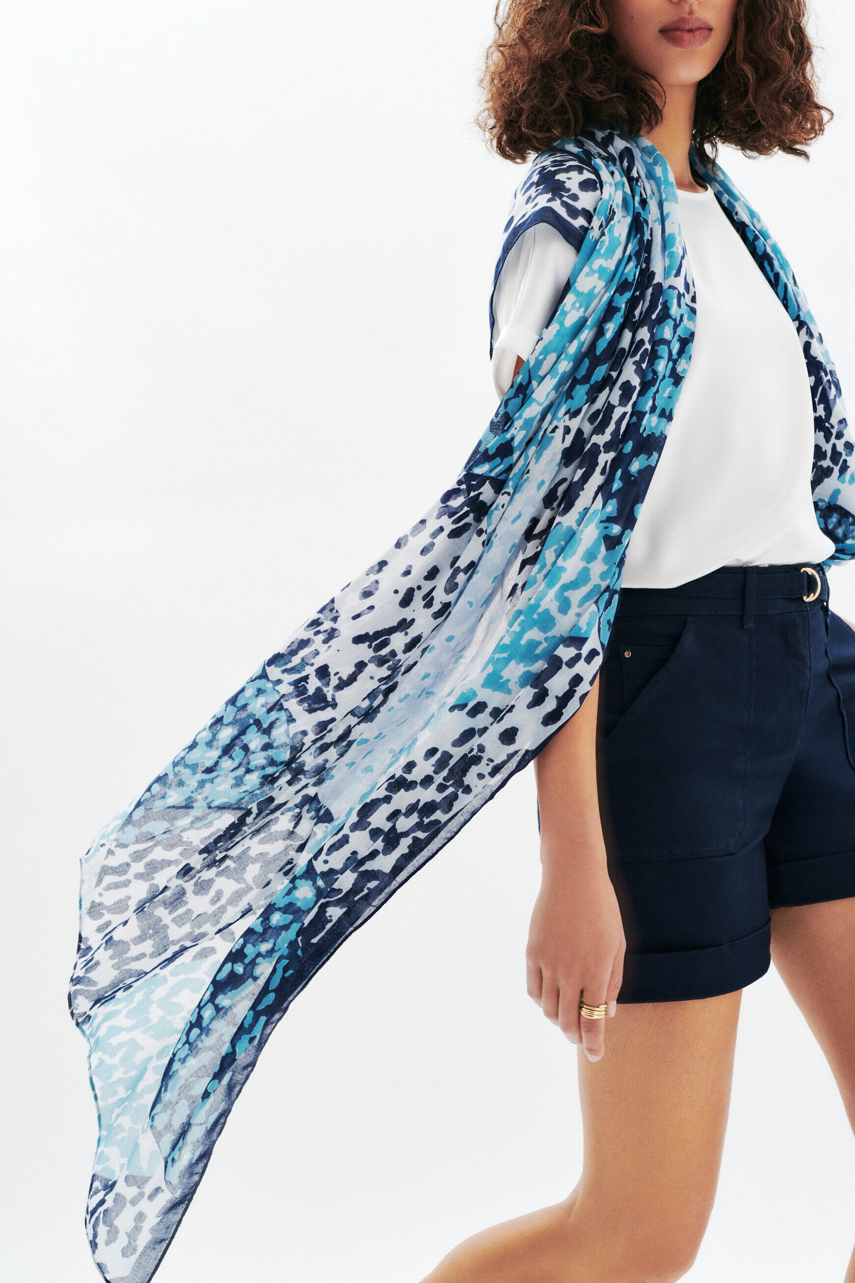 Foulard Elise bleu marine femme