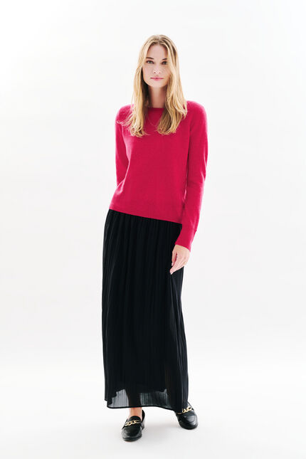 Pull mzoan 100% cachemire rose framboise femme