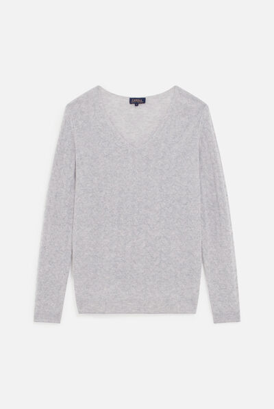 Pull mael gris clair femme