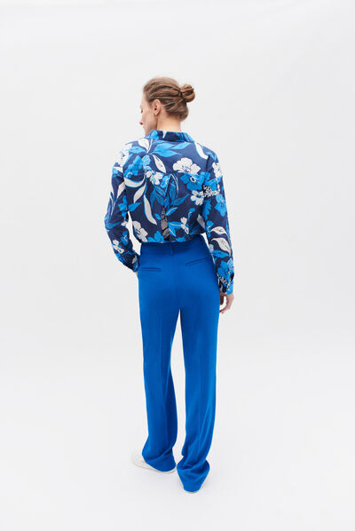 pantalon clement bleu electrique femme