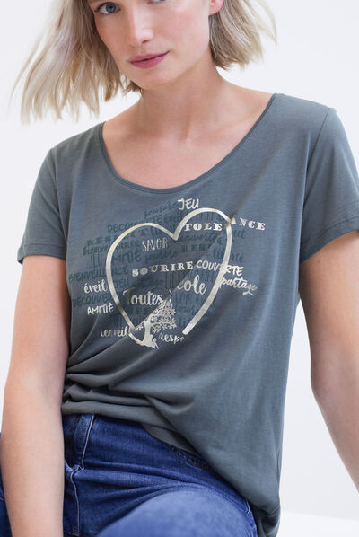T-shirt Sheila bleu femme
