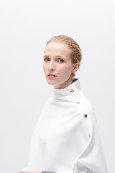 Poncho helvira ivoire femme
