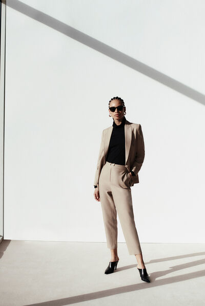 pantaloni severin stile jogging sabbia donna
