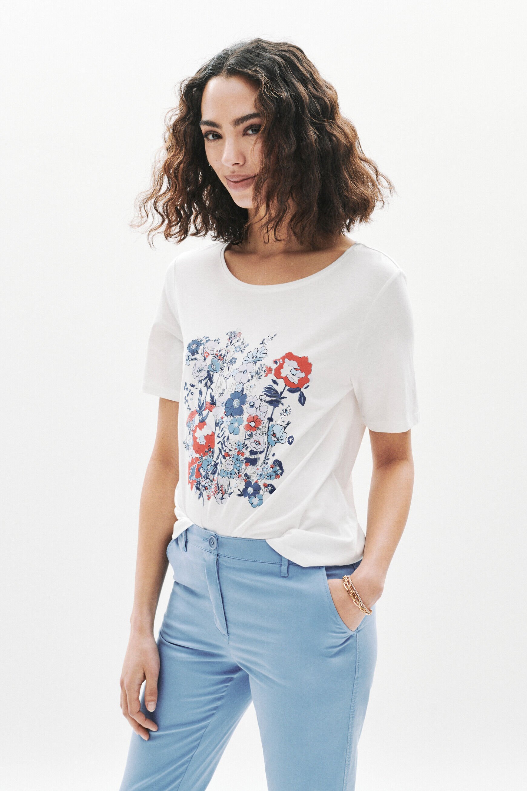 T-shirt Telegance bleu electrique femme