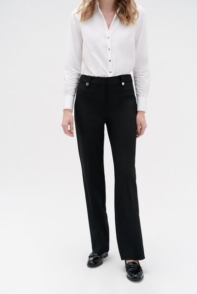pantalon octavio droit noir femme
