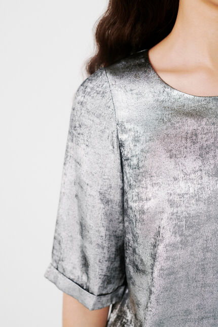 Blouse clarise gris argent femme