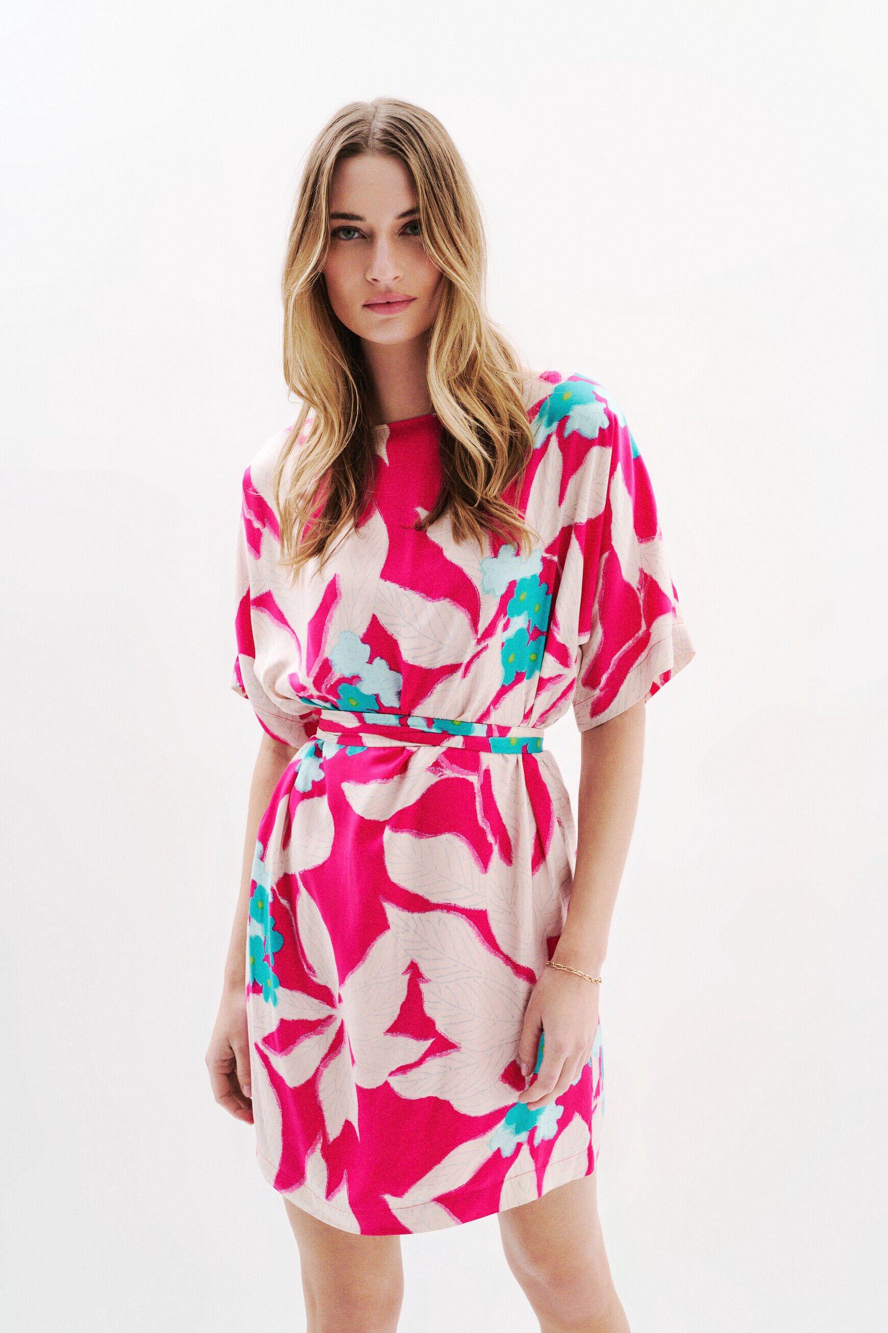 Robe Rscarf rose fushia femme