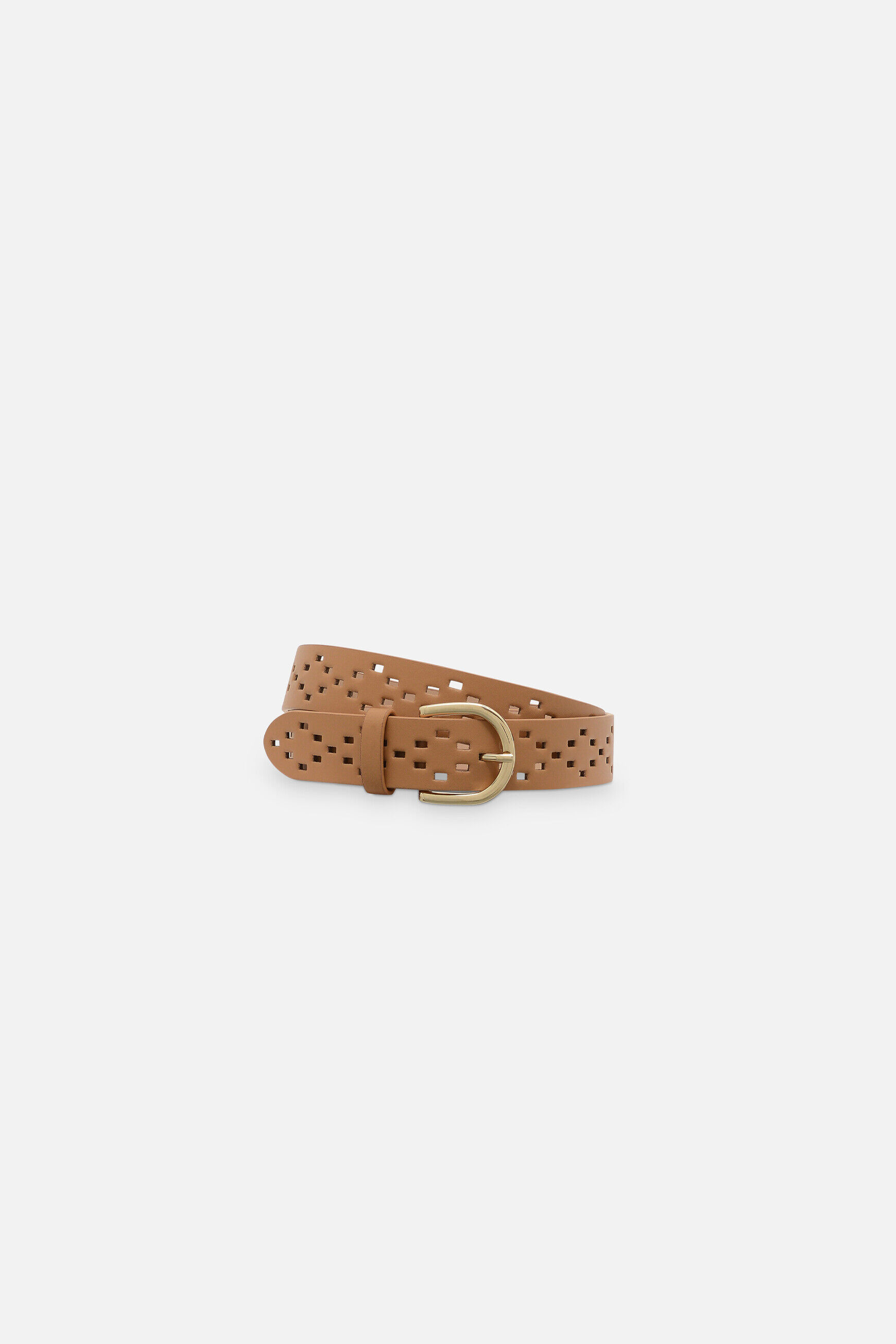 Ceinture Felicia en croûte de cuir taupe femme