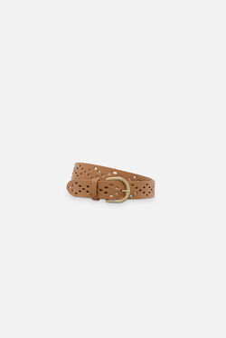 Ceinture Felicia en croûte de cuir taupe femme