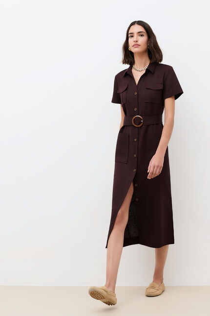 Robe Rlaurine marron fonc&eacute; femme