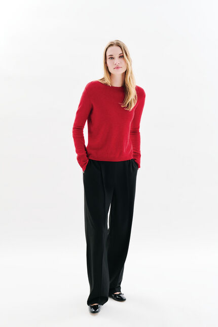 Maglione mzoan 100% cashmere rosso donna